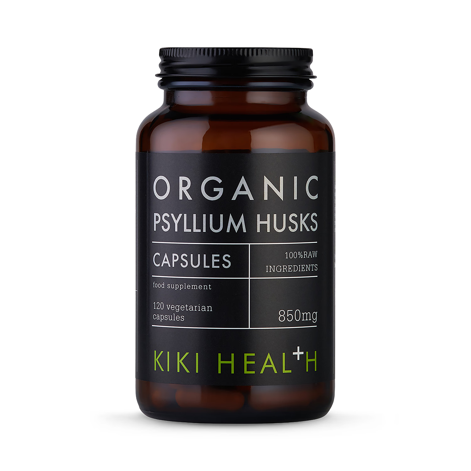 KIKI Health Organic Psyllium Husks 120 vegicaps - British product