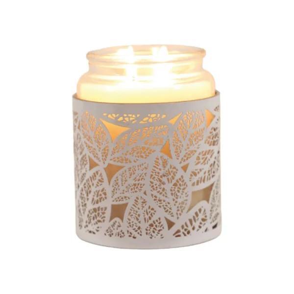 Aroma wax melt burner white leaves design - British product