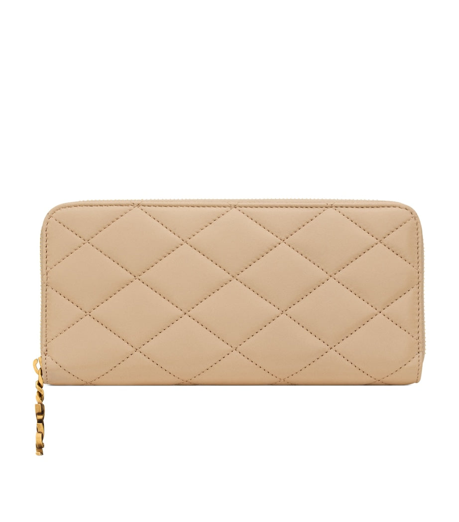 Saint Laurent matelassé zip-up wallet lambskin (British brand)