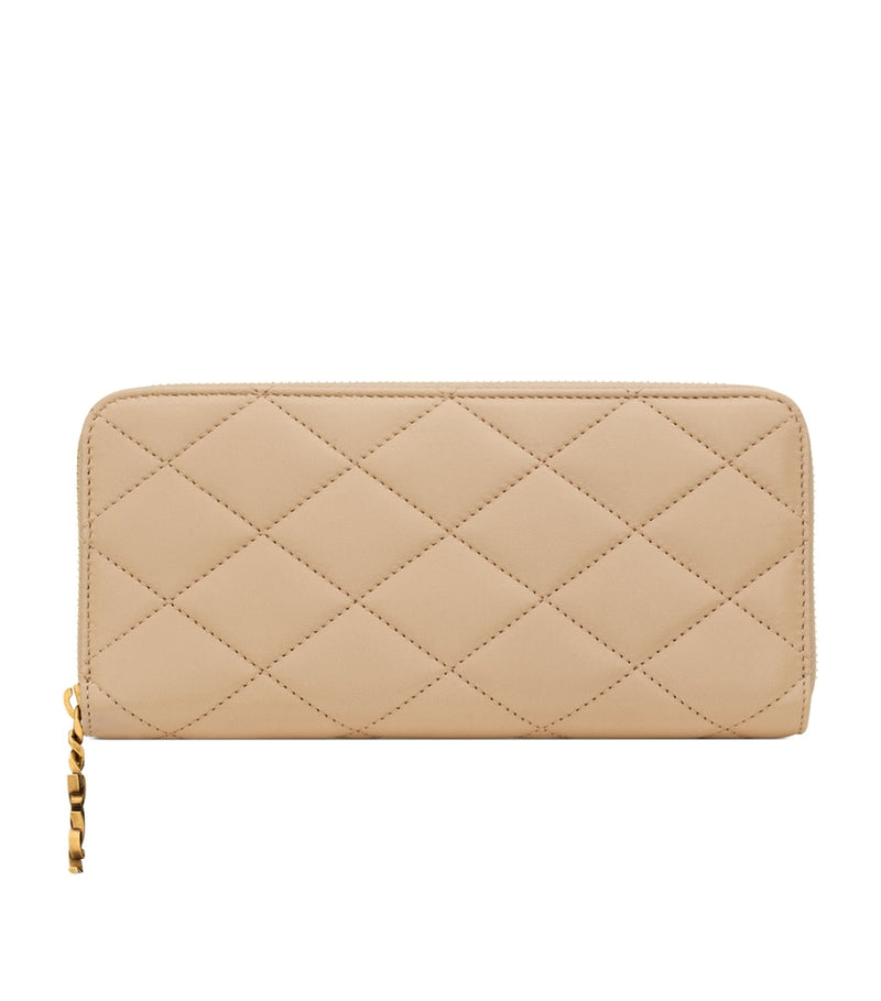 Saint Laurent matelassé zip-up wallet lambskin (British brand)