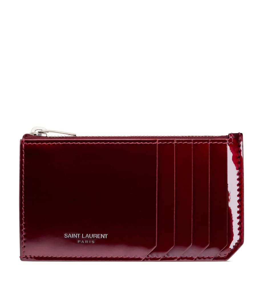 Saint Laurent patent leather zipped card holder compact (British brand)