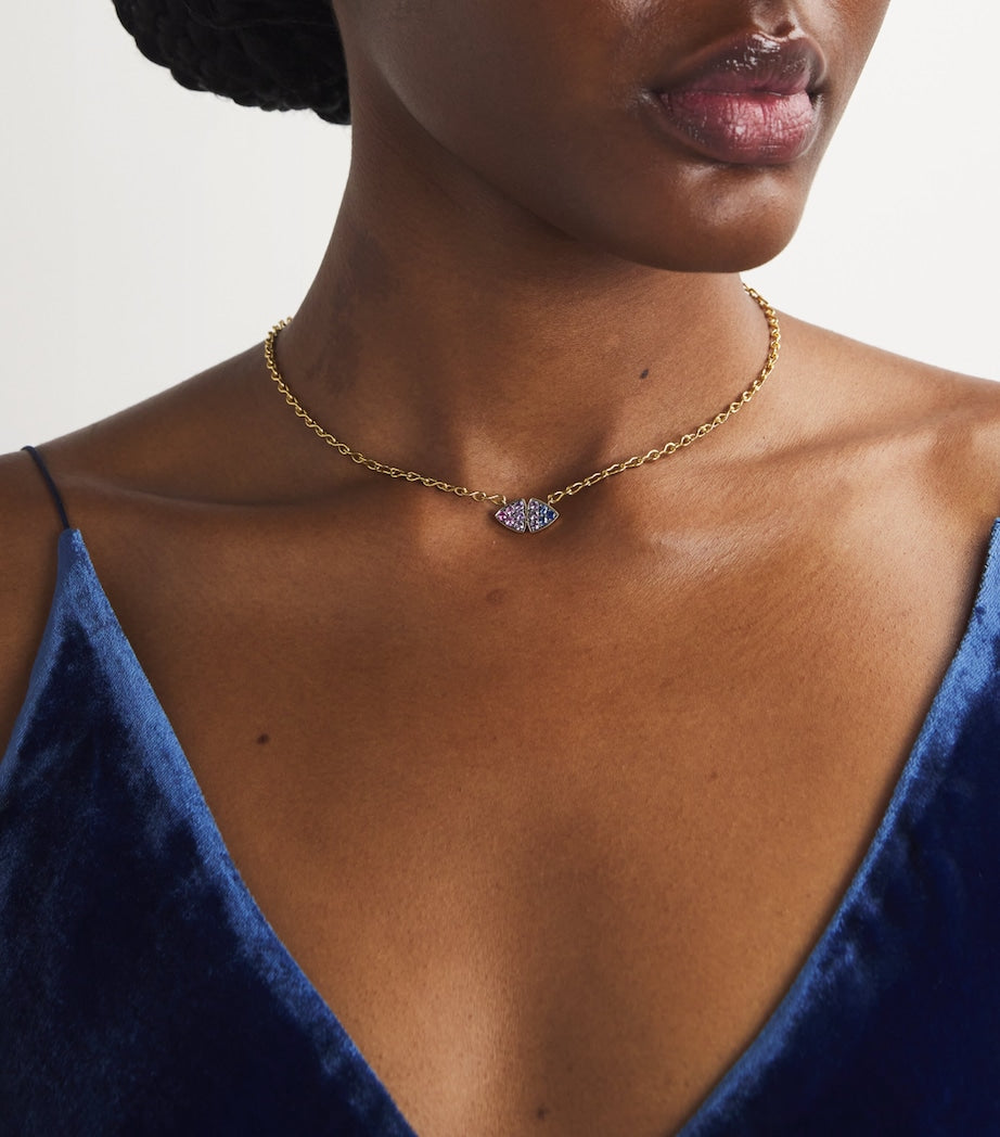 Emily P. Wheeler yellow gold sapphire ombré necklace (British brand)