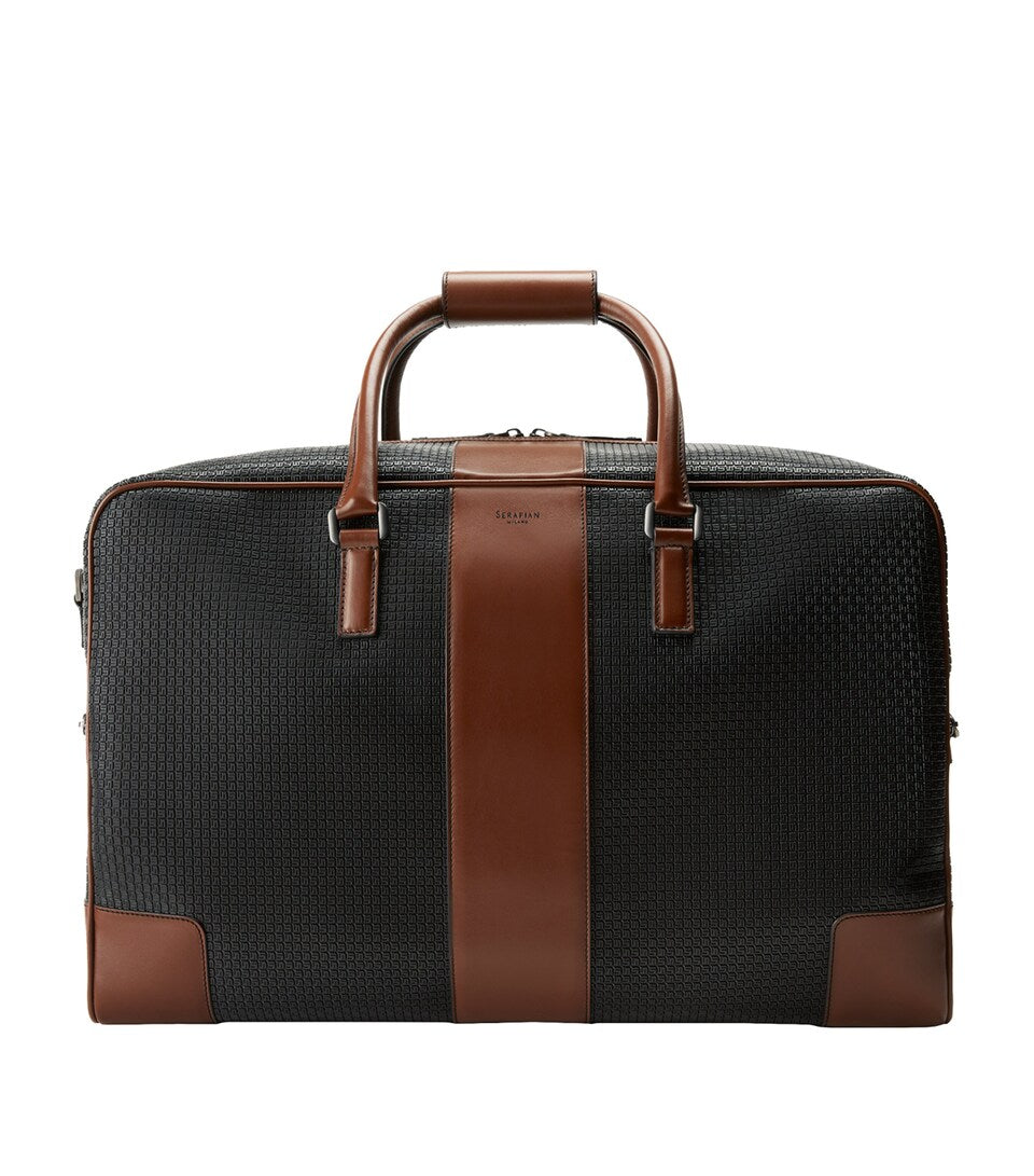 Men's Suede and Calfskin Satchel with Adjustable Strap and Zip Pocket, 24cm x 34cm x 12cm