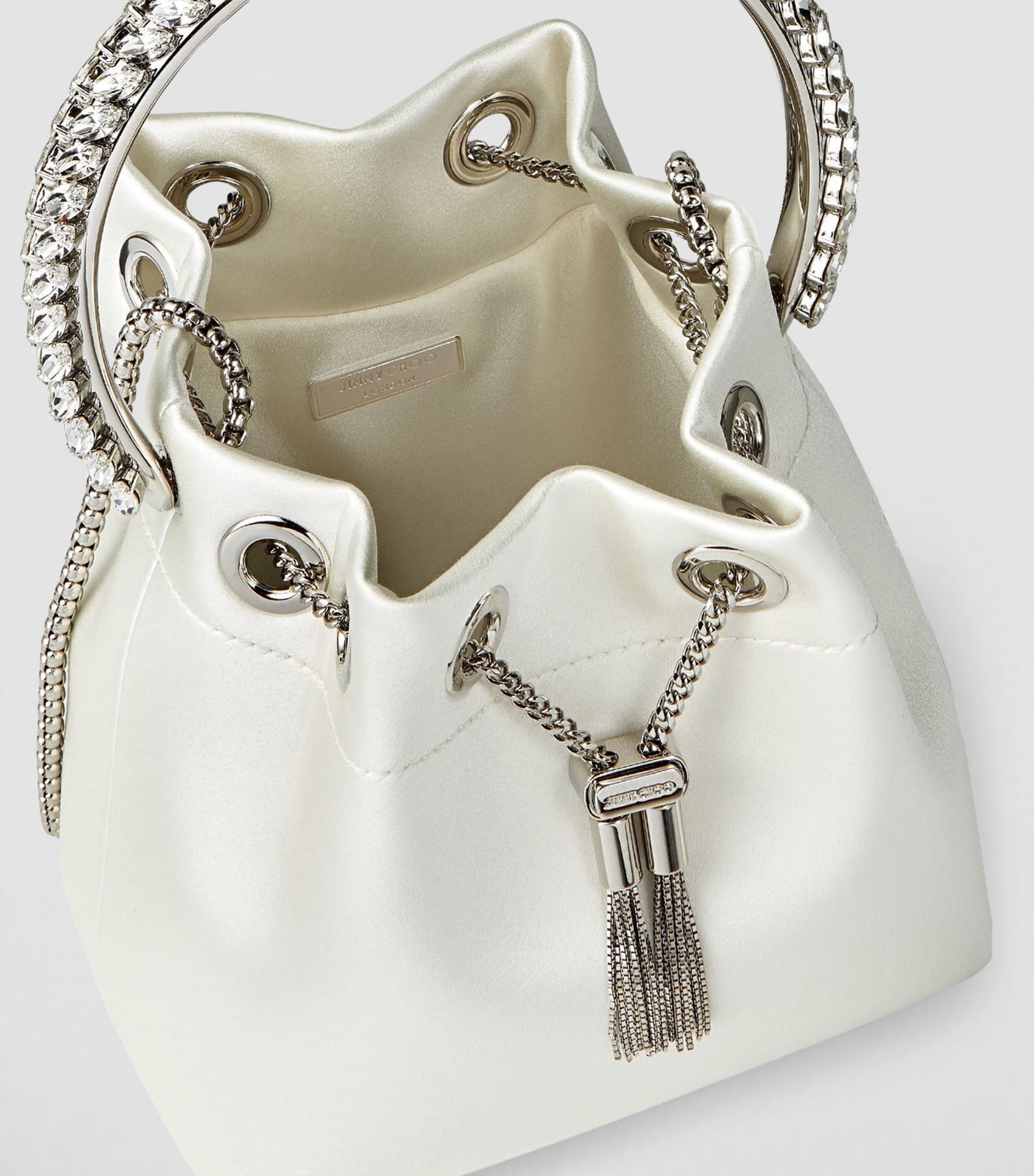 Jimmy Choo satin Bon Bon top-handle bag, imported from the UK