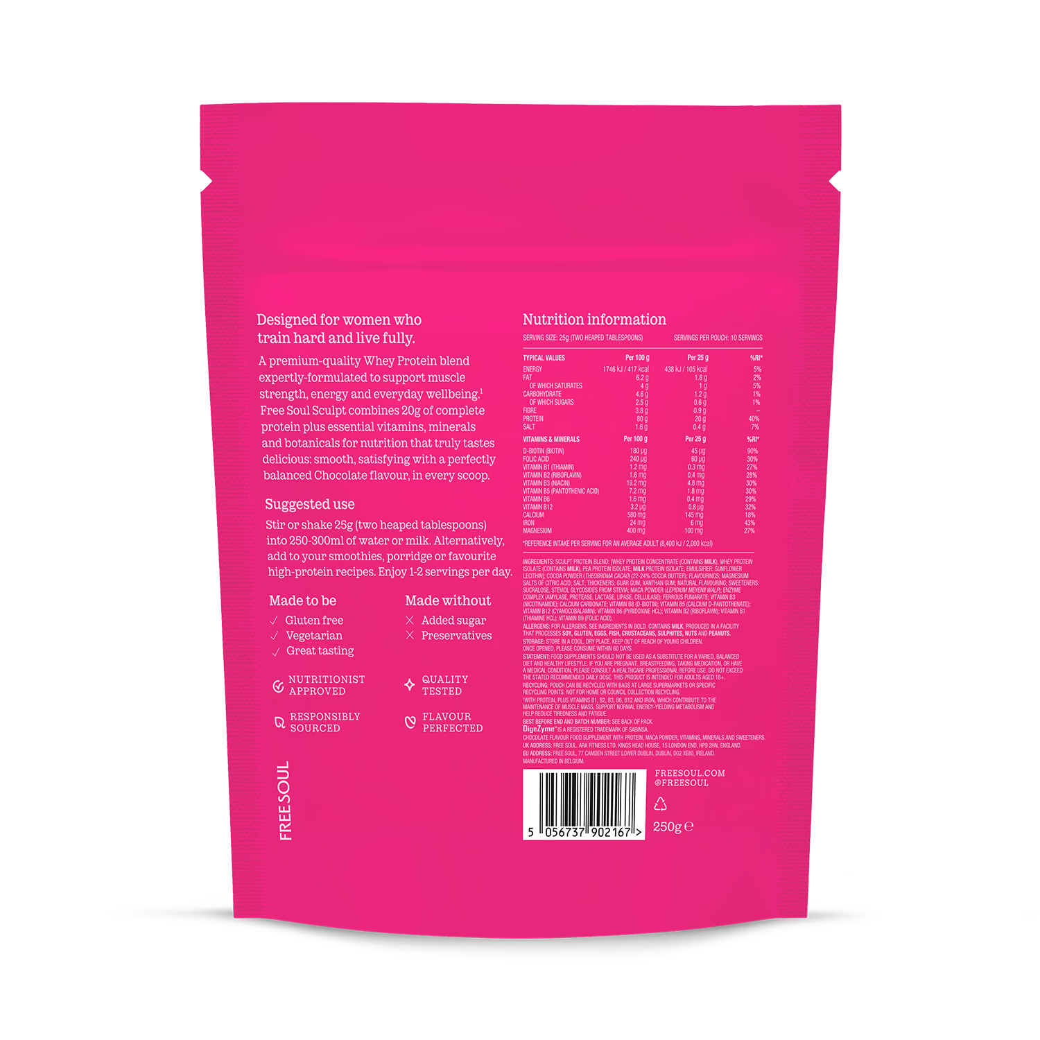 Free Soul Sculpt Hybrid Protein Chocolate 250g - British product