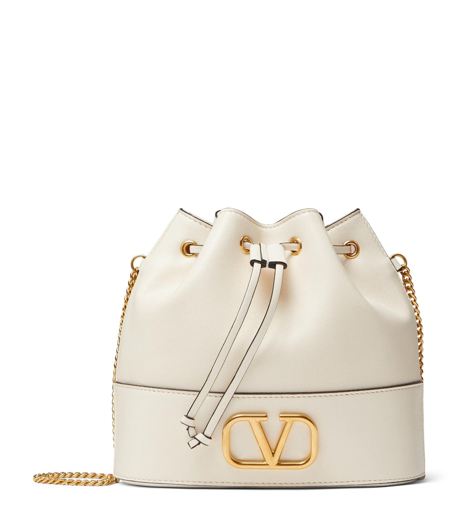 Valentino Garavani VLogo leather bucket bag, imported from the UK