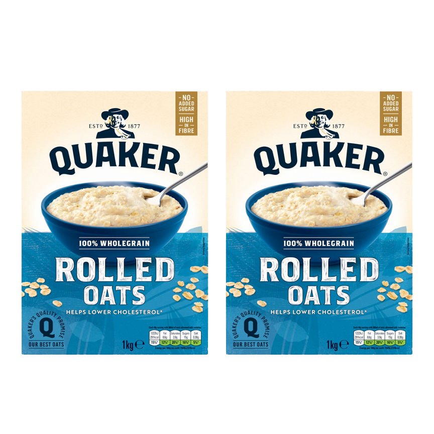 Quaker Rolled Porridge Oats 2 x 1kg Bundle GOODS ASDA   