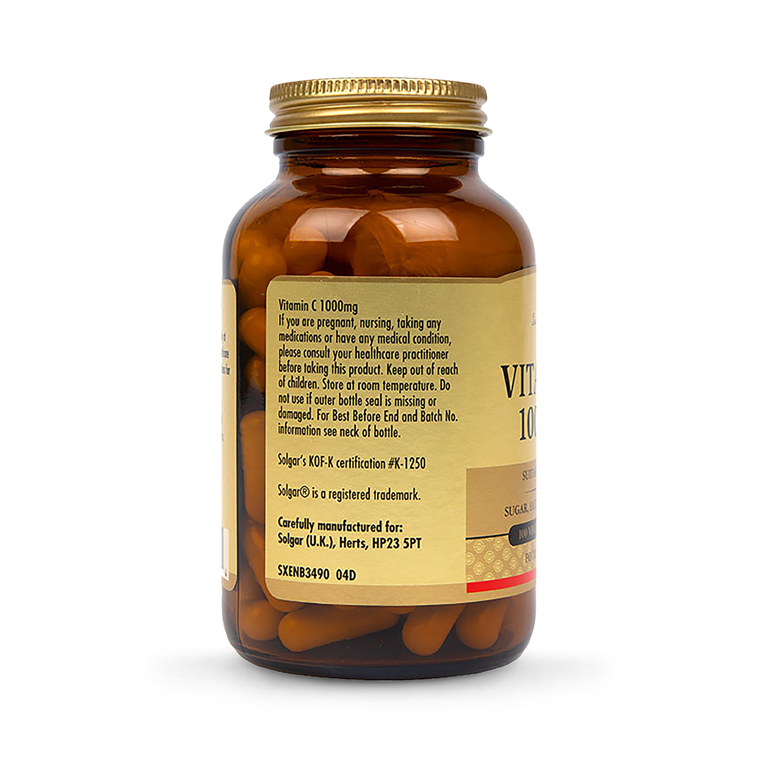 Solgar Vitamin C capsules 1000mg 100 count (British brand)