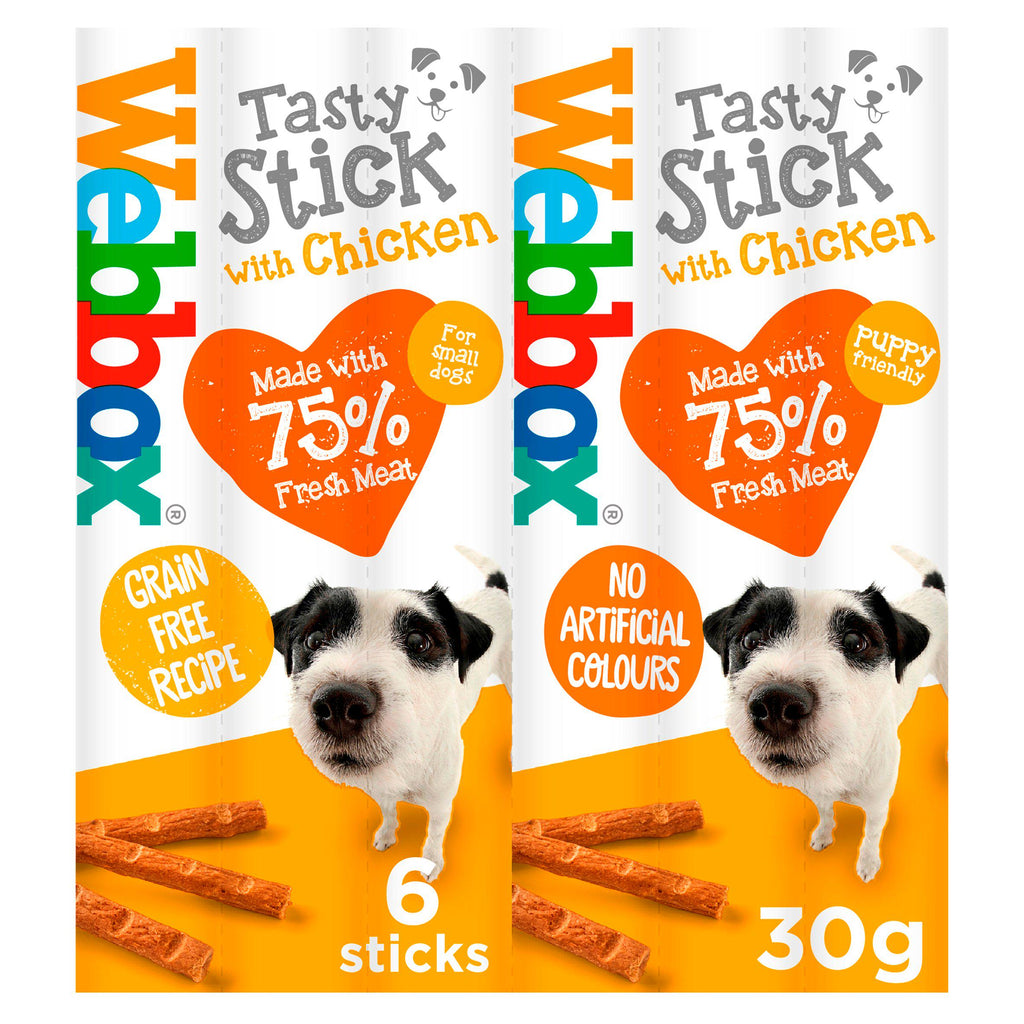 Webbox Tasty Sticks Chicken Dog Treats x6 30g