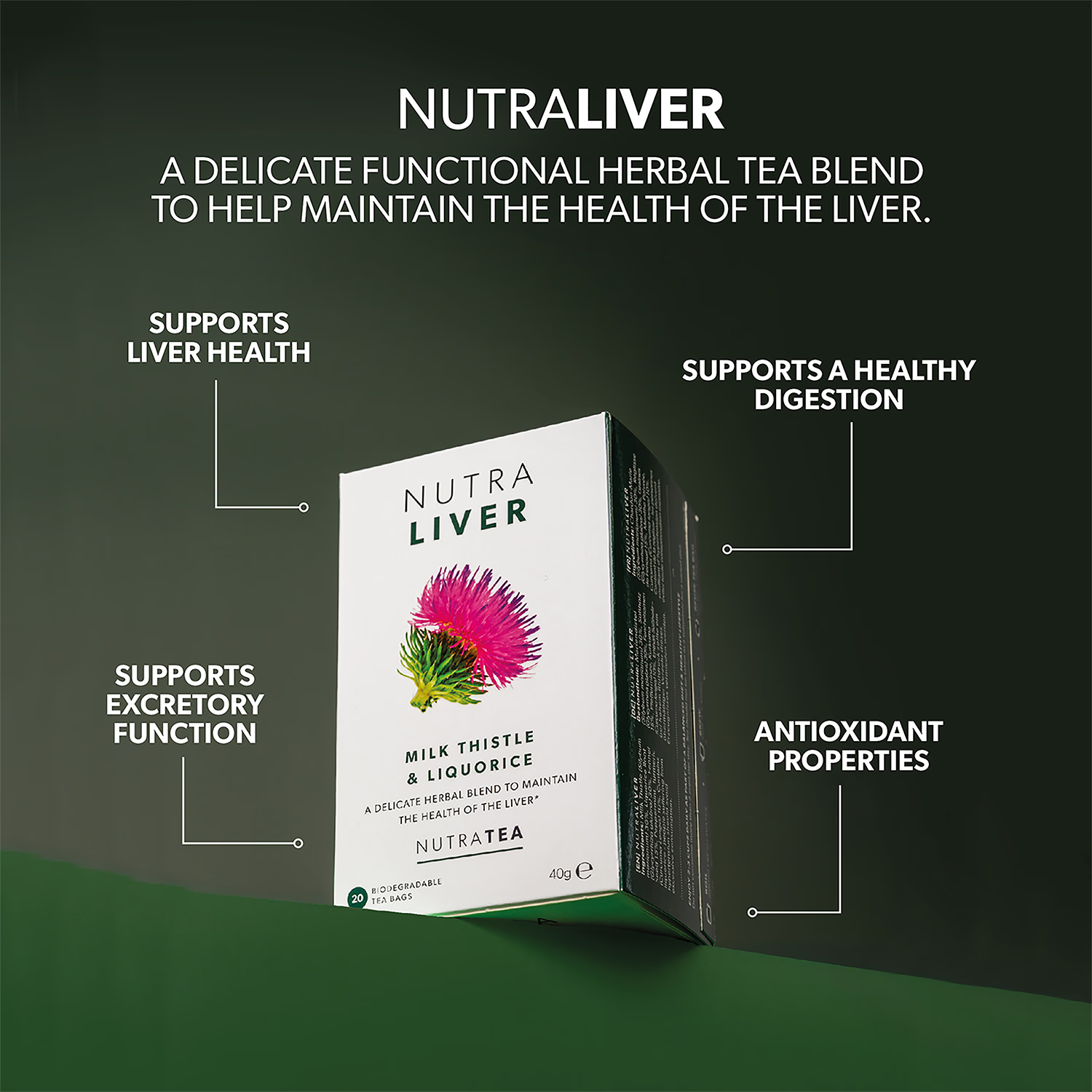 NutraLiver herbal tea 20 tea bags - British product
