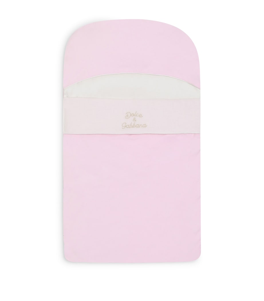 Dolce&Gabbana Kids cotton-linen logo sleeping nest, imported from the UK