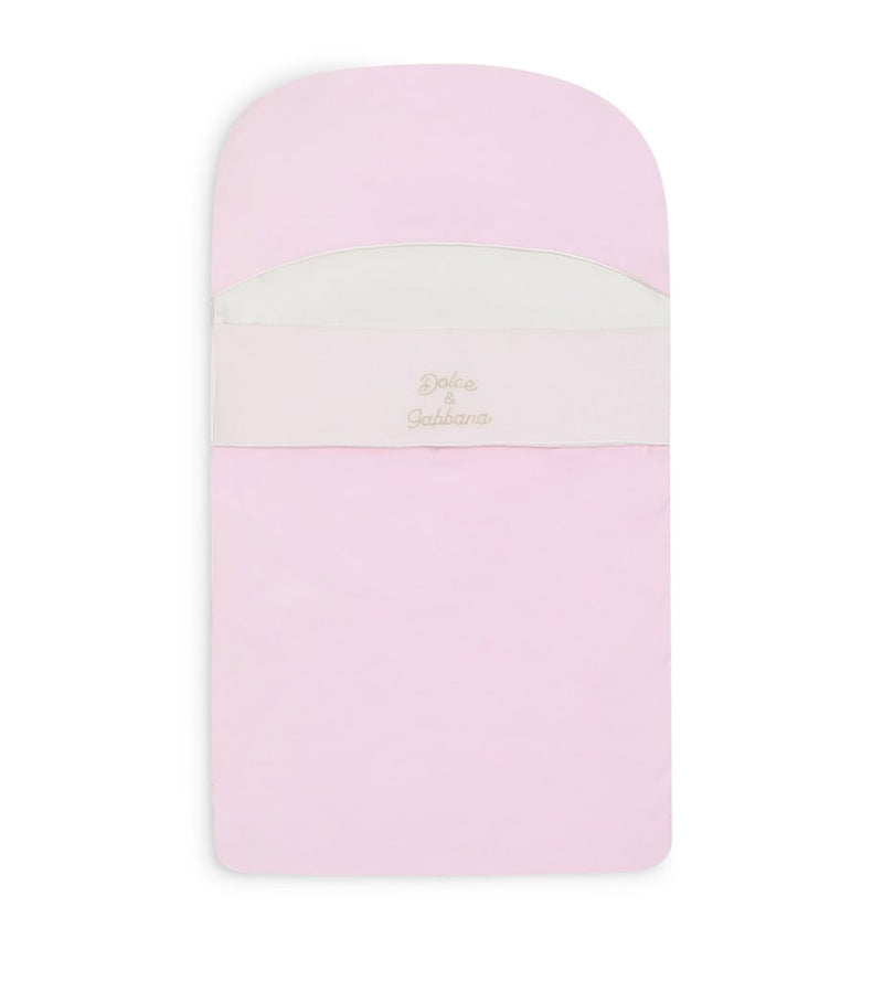 Dolce&Gabbana Kids cotton-linen logo sleeping nest, imported from the UK