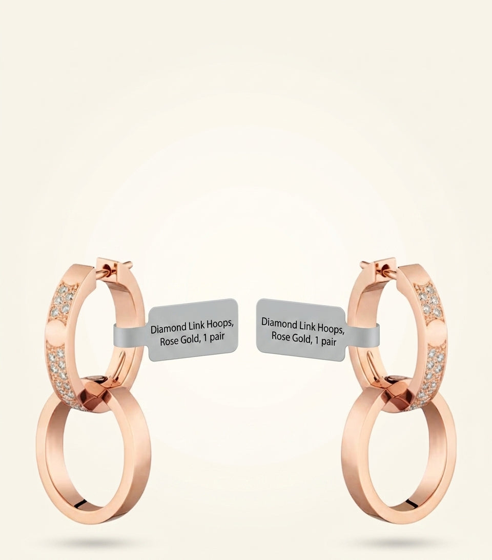 Cartier Love double hoop earrings rose gold diamonds (British brand)