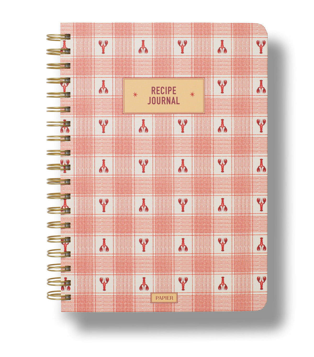 Papier recipe journal gingham pattern, imported from the UK