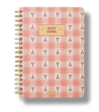 Papier recipe journal gingham pattern, imported from the UK