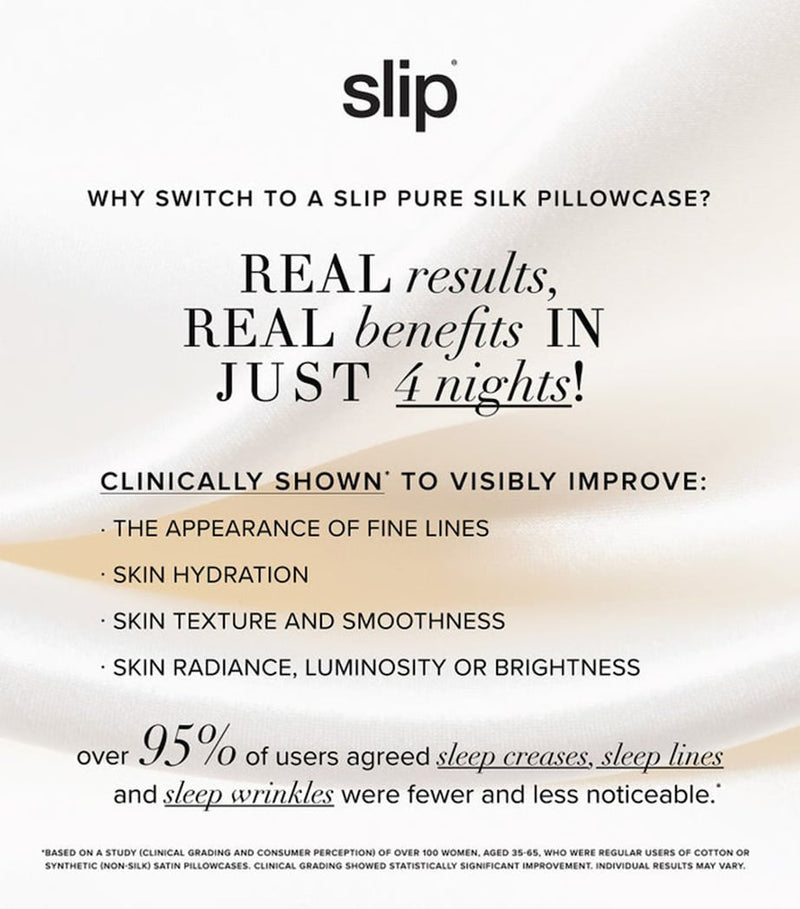 Slip mulberry silk queen pillowcase for hair and skin care (British brand)