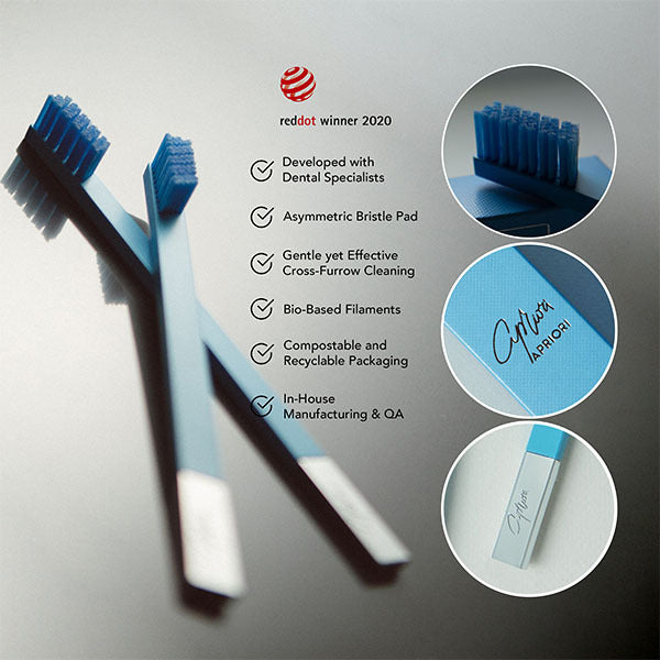 APRIORI Peaceful Sky Silver Soft Toothbrush - British product