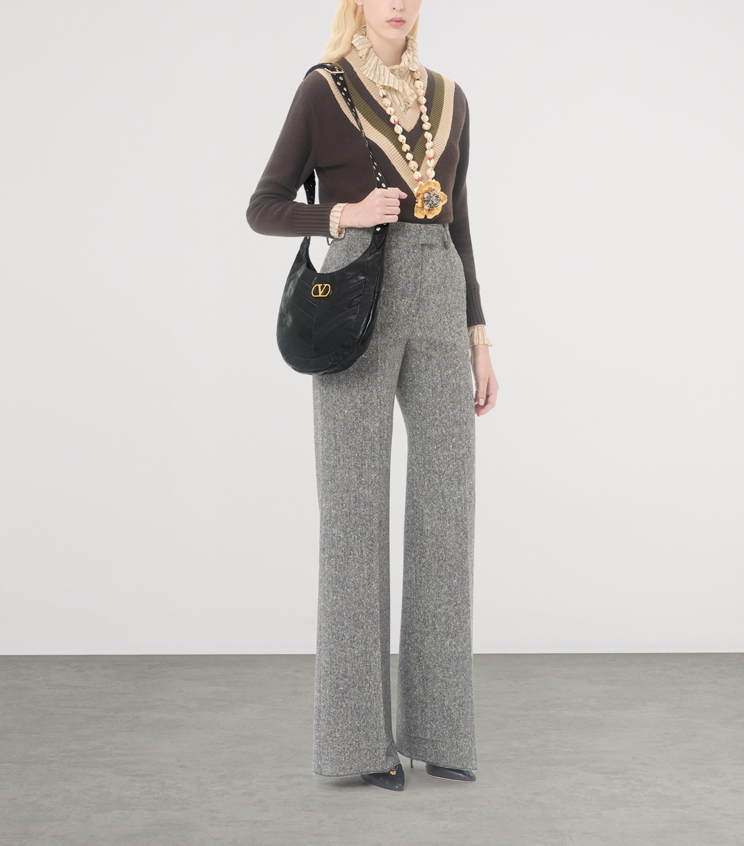 Valentino Garavani small leather Hoboho shoulder bag, imported from the UK