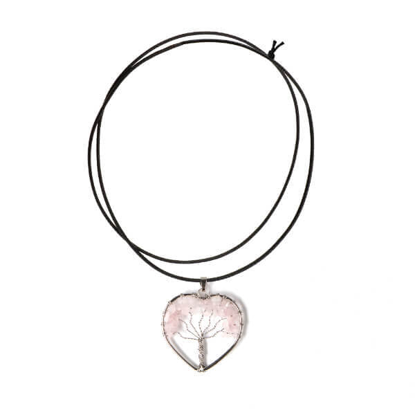 Myga rose quartz tree of life pendant, UK version