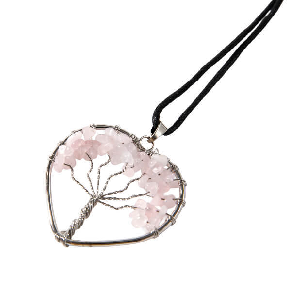 Myga rose quartz tree of life pendant, UK version