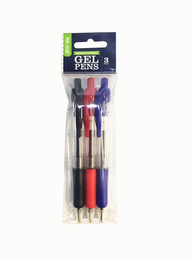 ASDA Retractable Gel Pens - 3PK Office Supplies ASDA   