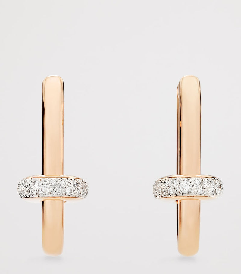Pomellato Iconica hoop earrings rose gold diamond, UK version