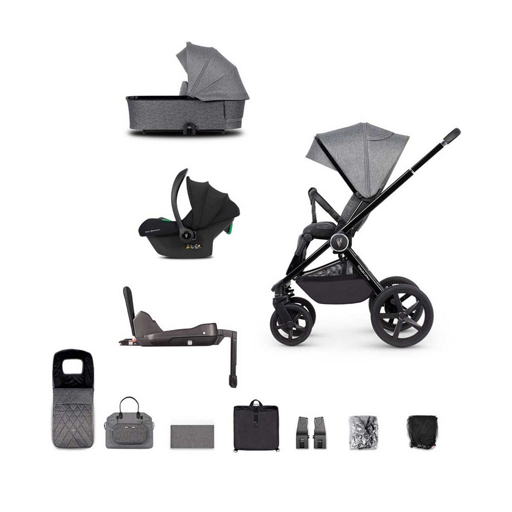 Venicci Upline 3in1 Travel System Plus Base Slate Grey