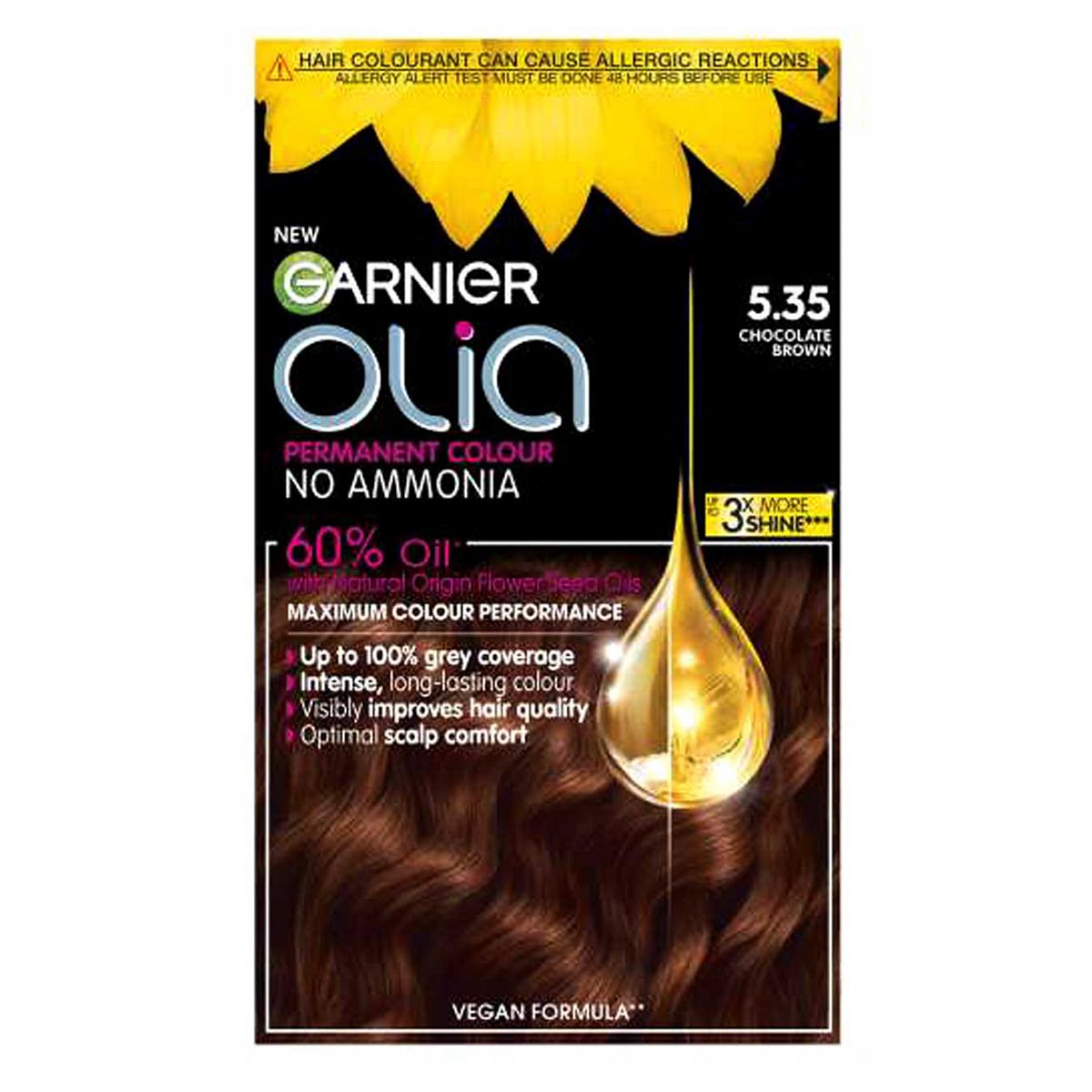 Garnier Olia 5.35 Rich Chocolate Brown No Ammonia Permanent Hair Dye GOODS Boots   