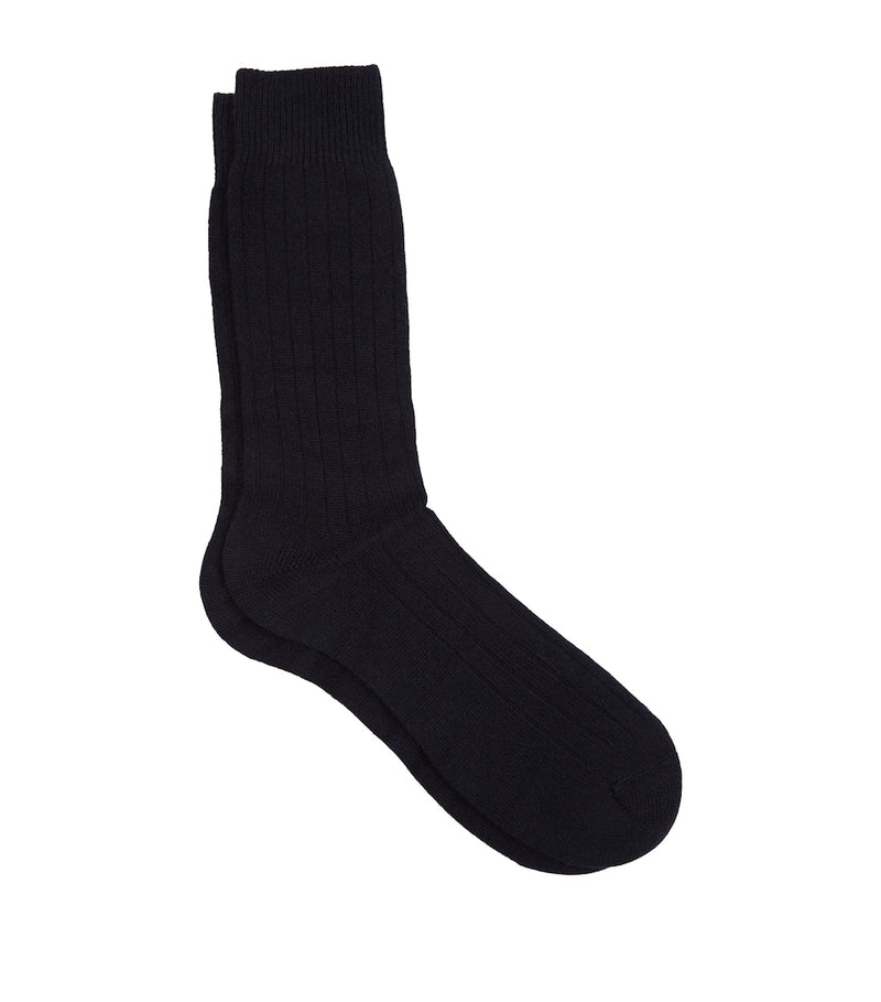 Pantherella cashmere-blend short socks navy, imported from the UK