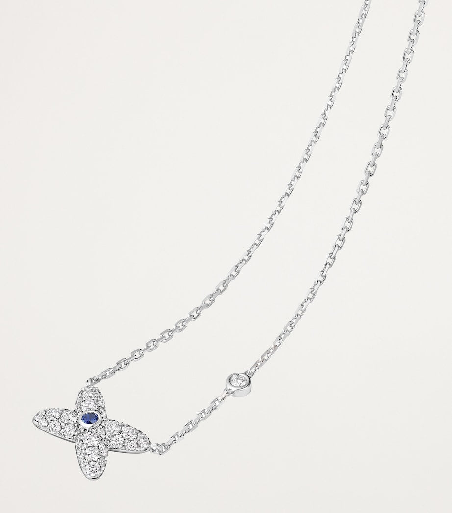 Chaumet white gold diamond sapphire necklace (British brand)