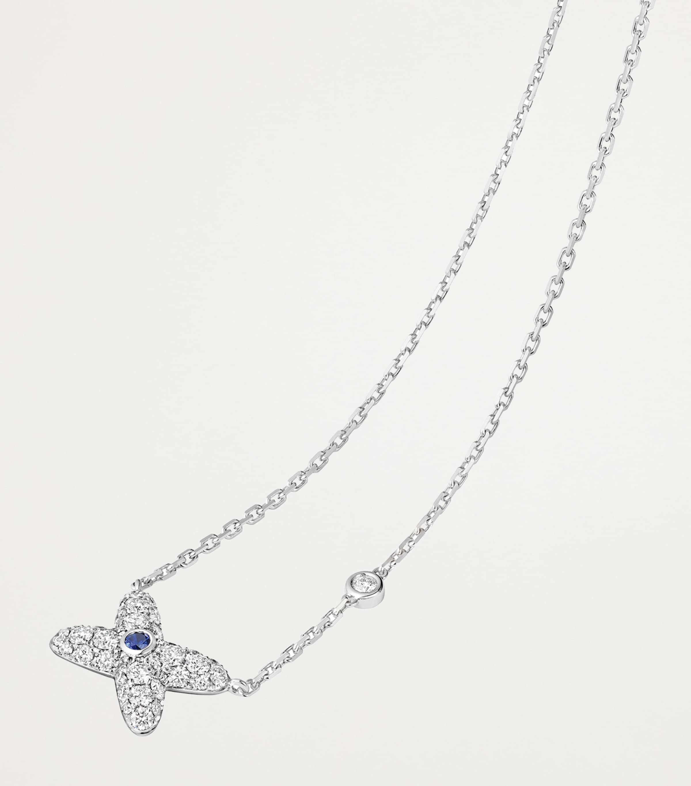 Chaumet white gold diamond sapphire necklace (British brand)