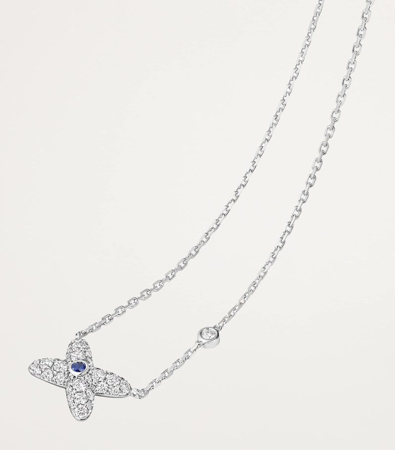 Chaumet white gold diamond sapphire necklace (British brand)