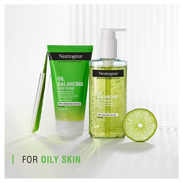 Neutrogena Oil Balancing Daily Exfoliator Lime Aloe Vera 150ml, imported from the UK