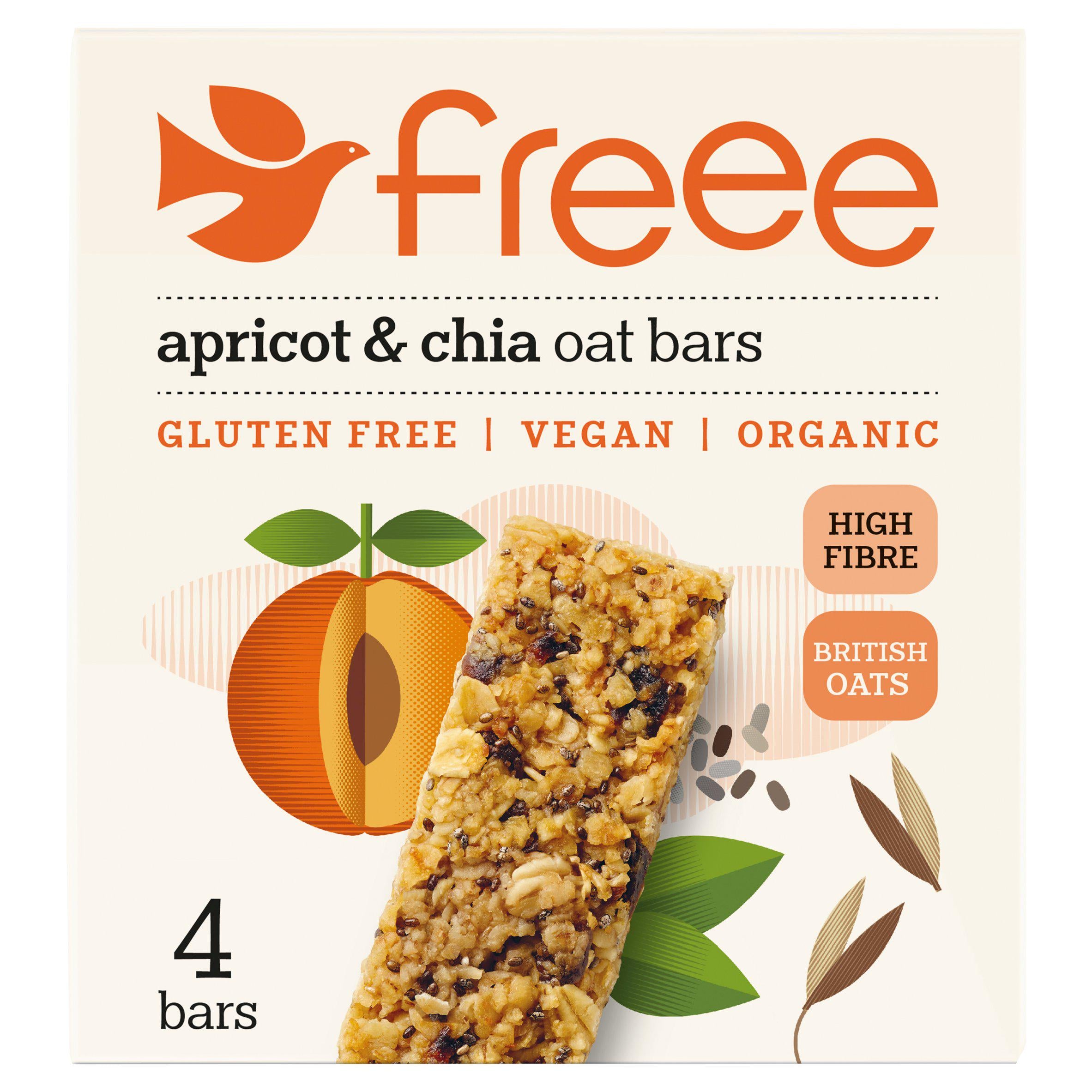 Freee Gluten Free Organic Apricot Oat Bars with Chia 4x35g GOODS Sainsburys   