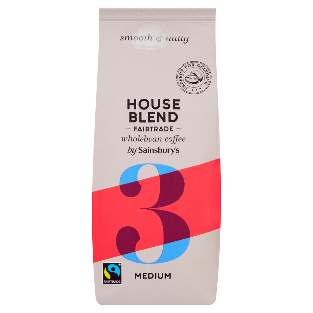 Sainsbury's Fairtrade House Blend Original Coffee Beans, Strength 3 227g