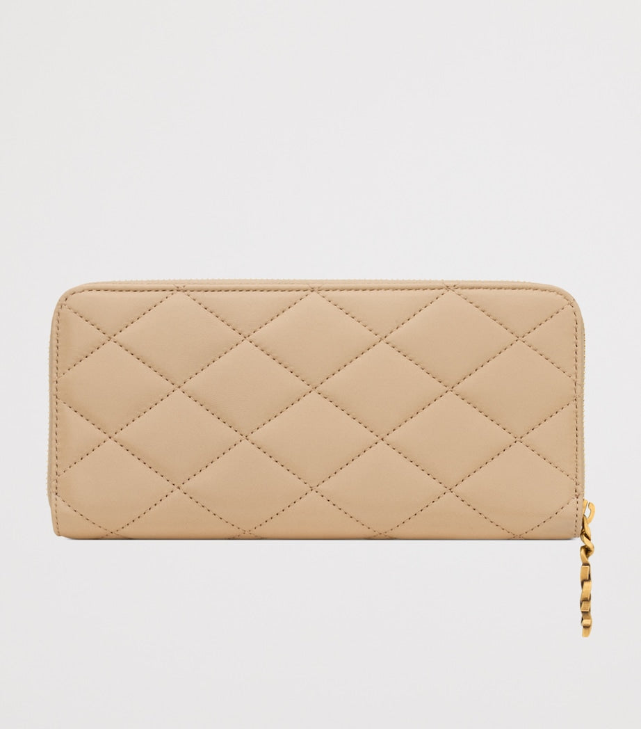 Saint Laurent matelassé zip-up wallet lambskin (British brand)