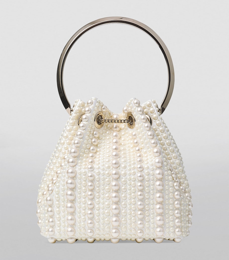 Jimmy Choo Pearl Bon Bon top-handle bag satin pearl - British product