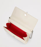 Christian Louboutin Bettina white lamb leather chain wallet, imported from the UK