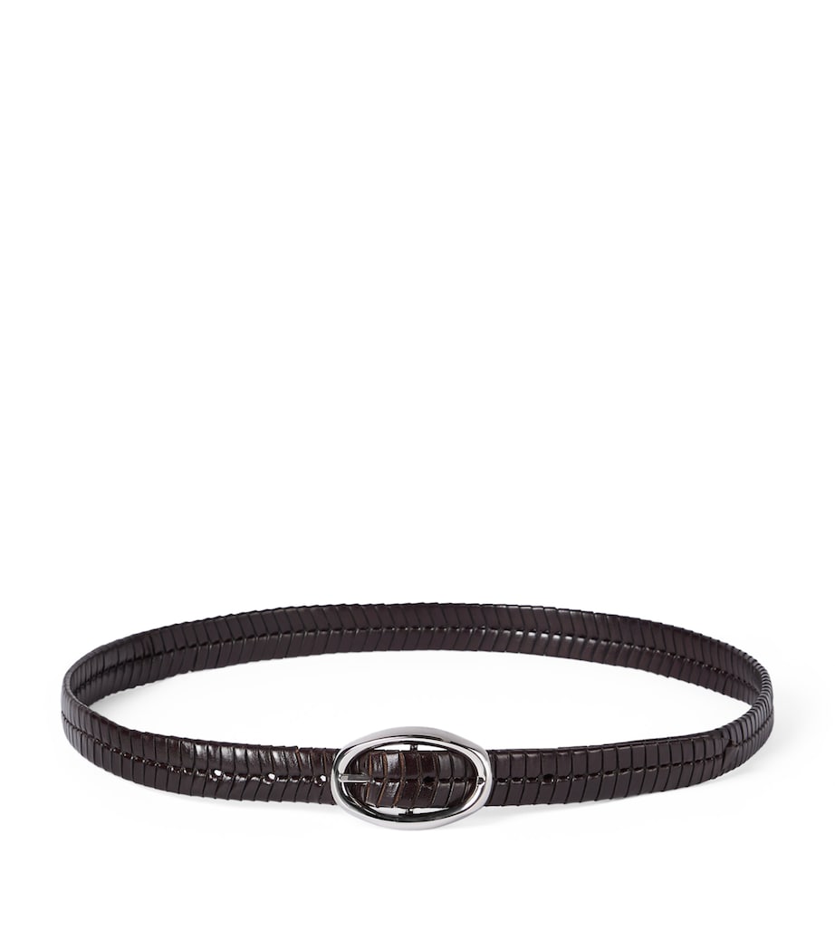 Brunello Cucinelli hand-braided leather woven belt, UK version