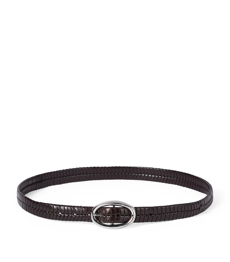 Brunello Cucinelli hand-braided leather woven belt, UK version