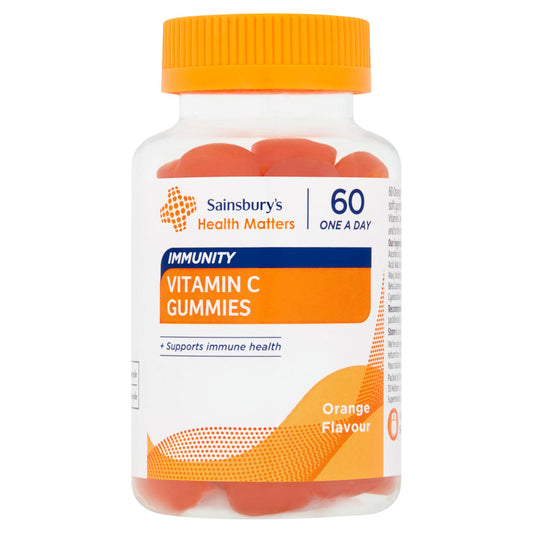 Sainsbury's Health Matters Immunity Vitamin C Gummies Orange Flavour Vitamins Minerals & Supplements Sainsburys   