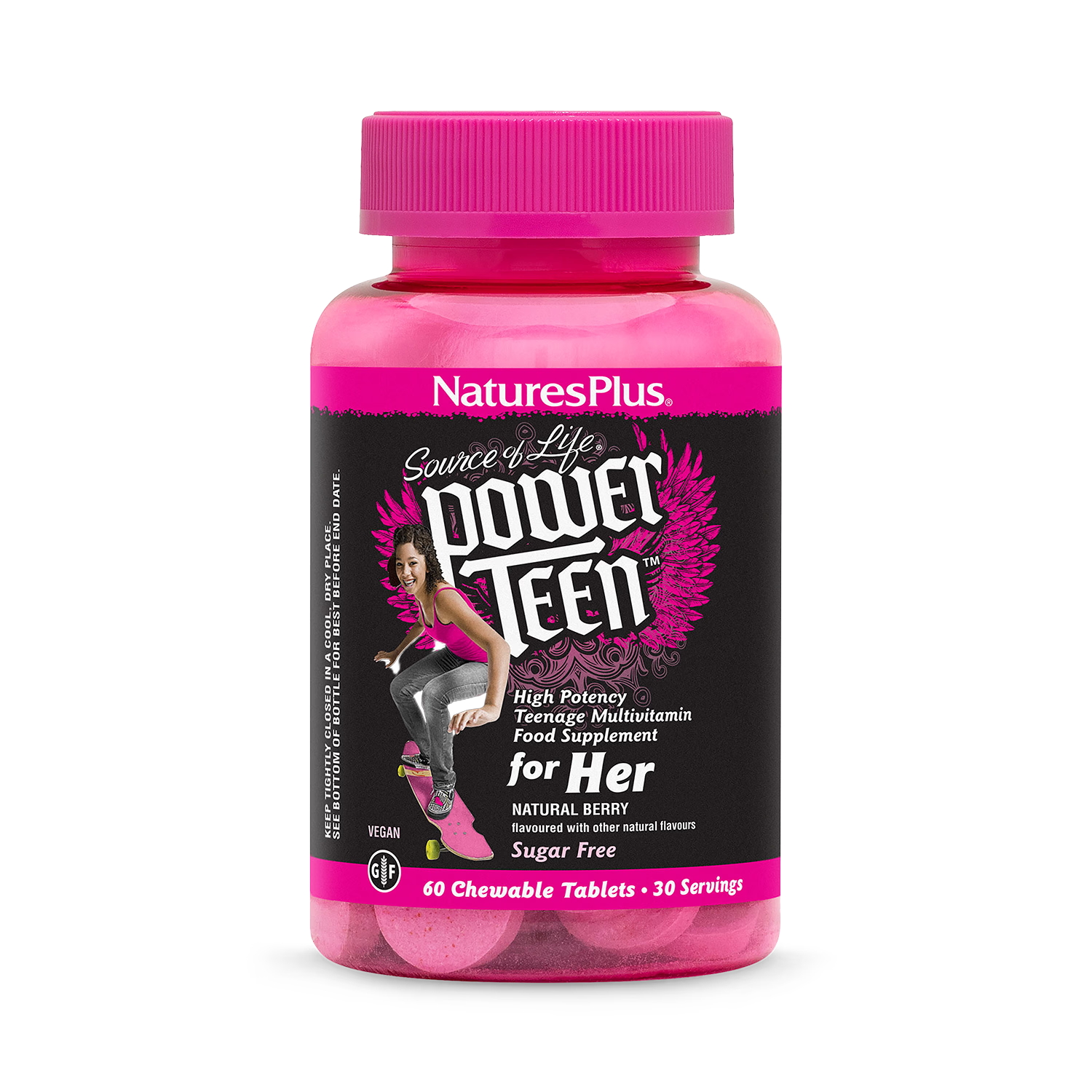 NaturesPlus teen female multivitamin 60 chewables - British product