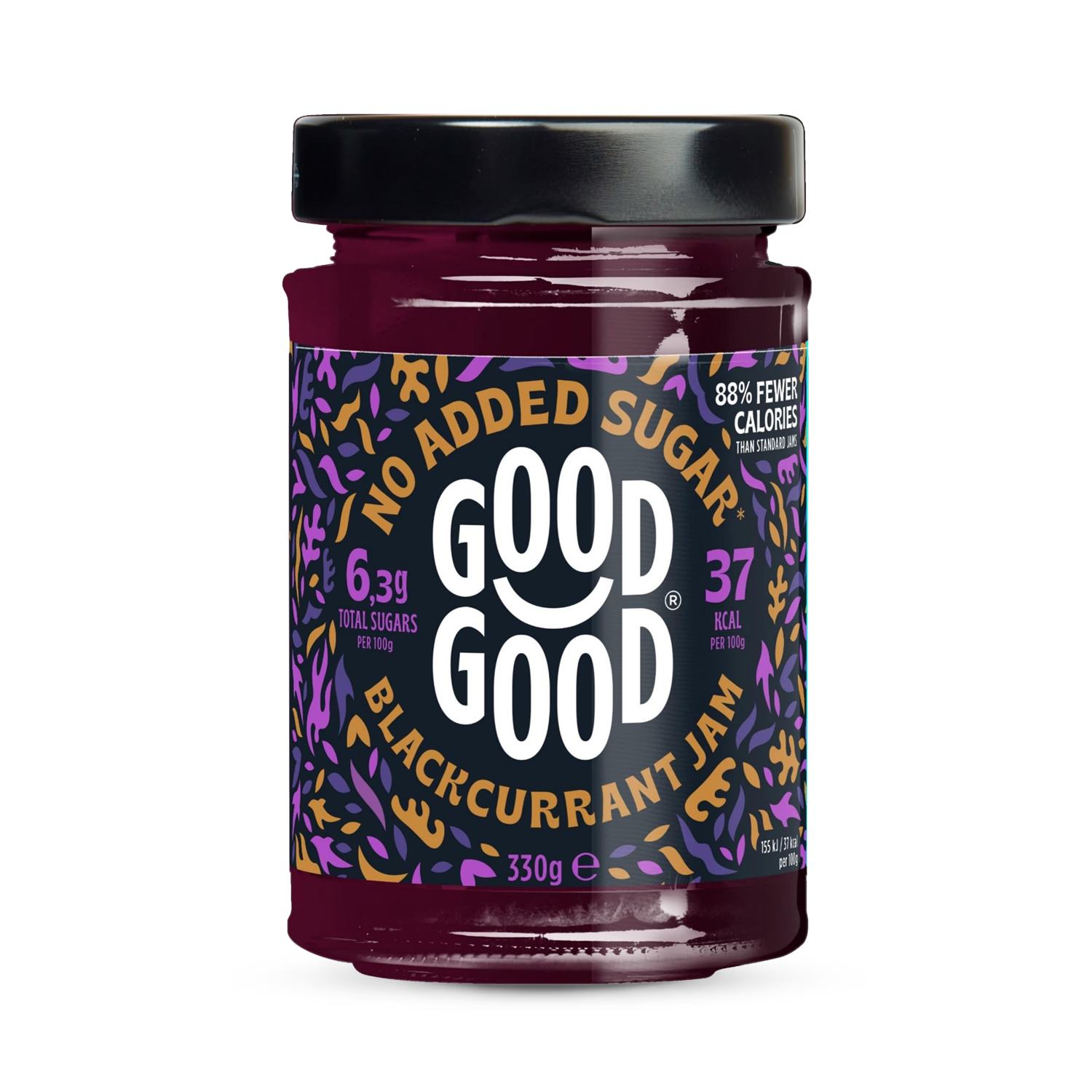Good Good blackcurrant jam 330g, UK version