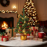 Livingandhome mini Christmas tree with warm lights 53cm - British product