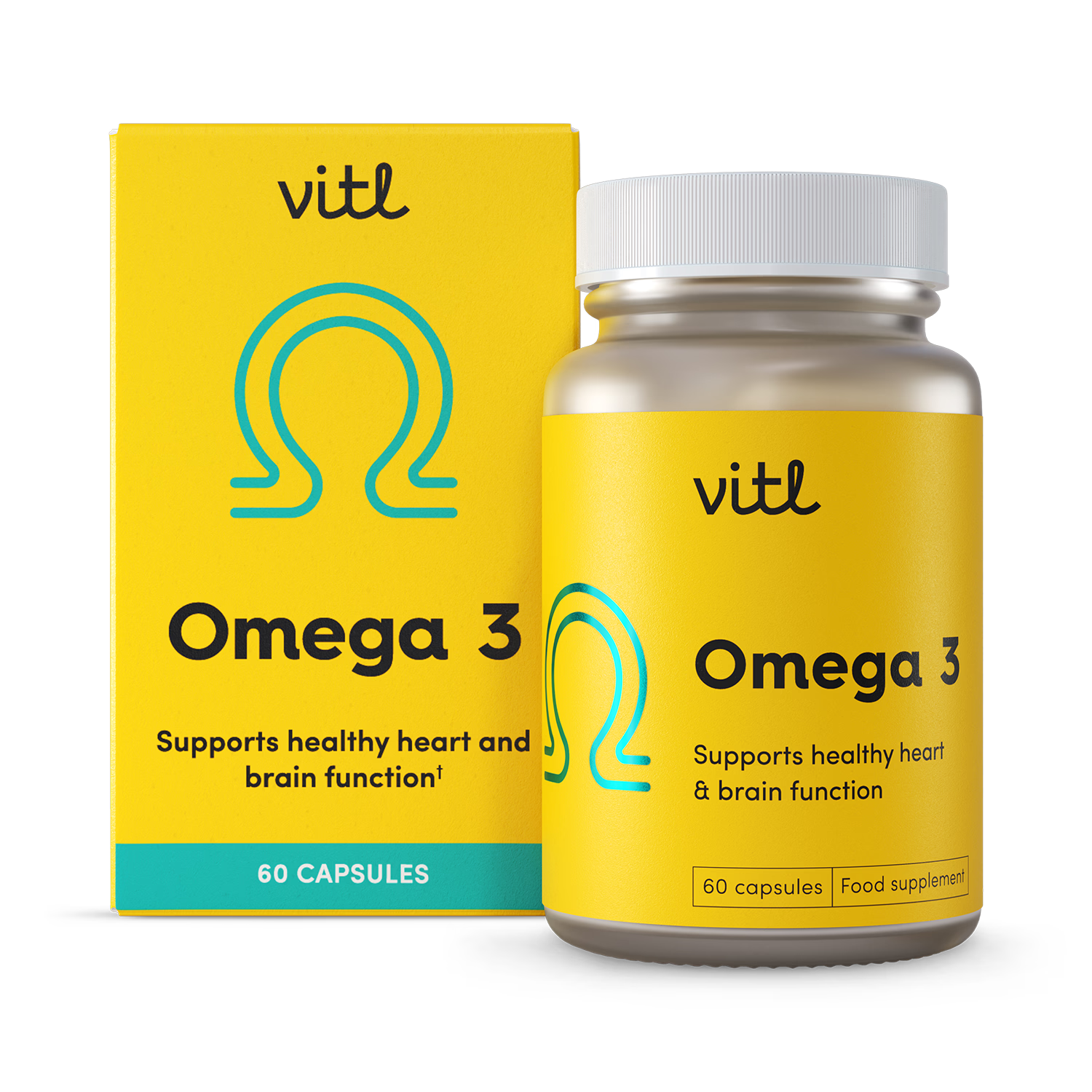 Vitl Omega 3 high-strength DHA EPA supplements 60 capsules, UK version