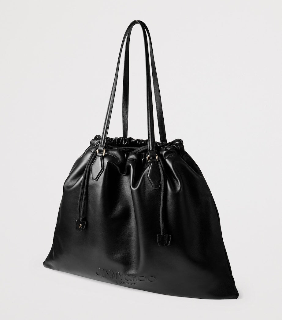 Jimmy Choo leather drawstring tote bag large - British product