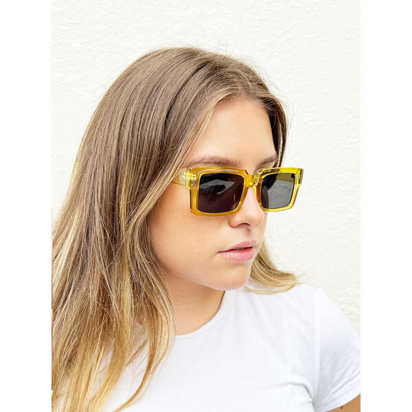 SVNX square crystal frame sunglasses with UV400 protection, UK version