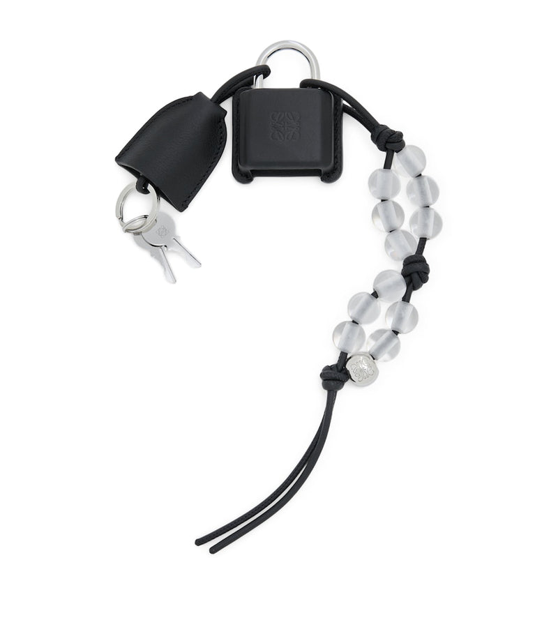 LOEWE Amazona padlock bag charm calfskin stainless steel, UK version