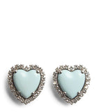 Valentino Garavani Crystal Coeur Hyperbole clip-on earrings, imported from the UK