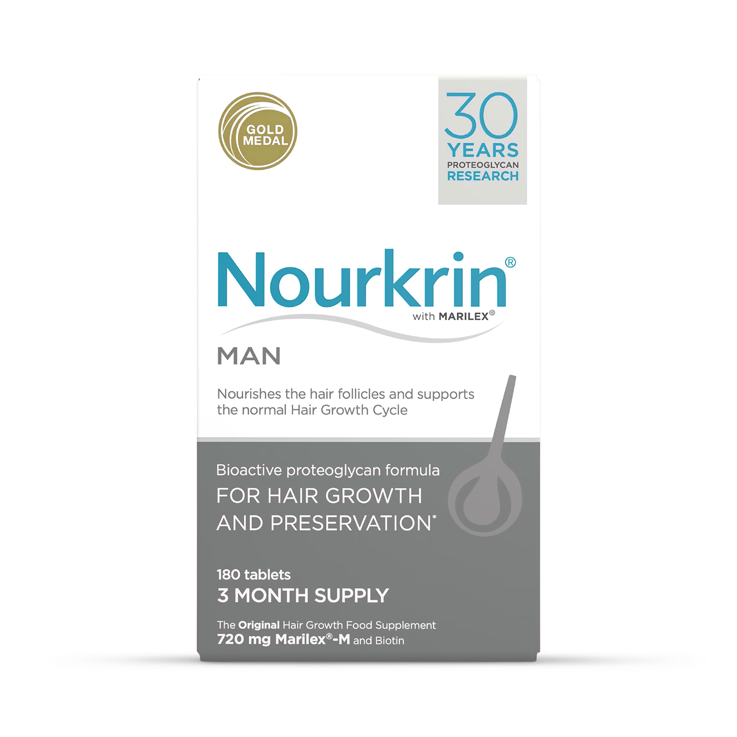 Nourkrin MAN hair supplement 180 tablets, UK version